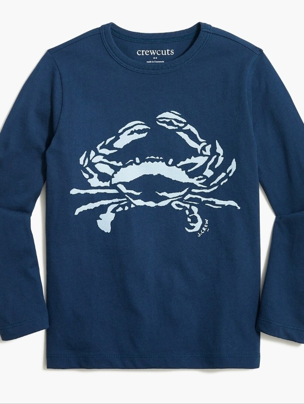 crewcuts Navy Long-Sleeve Tee with Light Blue Crab Graphic